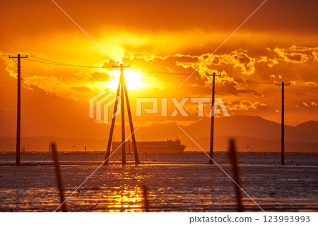 在海上日落 123993993