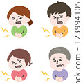A person suffering from abdominal pain 123994105