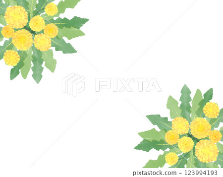 蒲公英水彩插畫框架角落裝飾背景 123994193