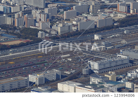 Aerial view of Oi Depot and Tokyo Freight Terminal 123994806
