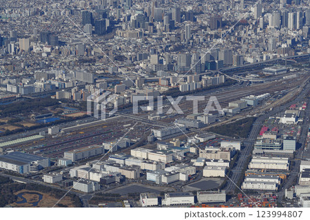 大井倉庫及東京貨運碼頭的鳥瞰圖 123994807