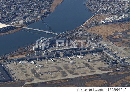 Haneda airport seen from the sky 123994941
