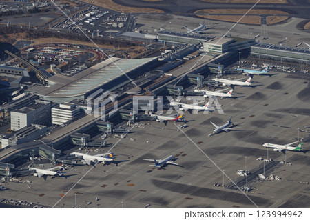 Haneda airport seen from the sky 123994942