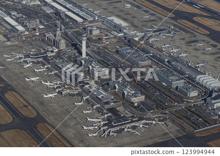 Haneda airport seen from the sky 123994944