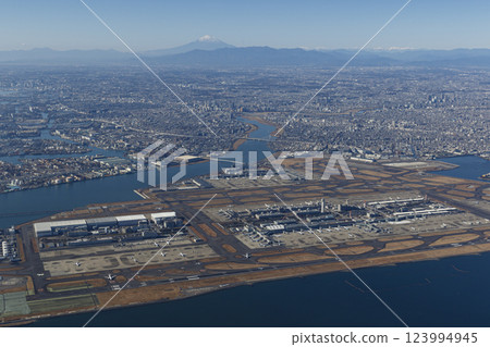 Haneda airport seen from the sky 123994945