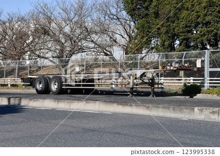 Abandoned trailer dolly 01 123995338
