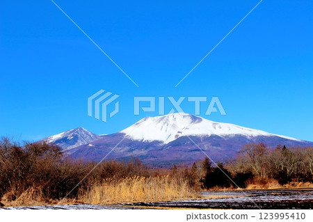Snow-capped Mt. Asama in February Mountains of Shinshu Scenery in Shinshu Snow-capped Mt. Asama in February Mountains of Shinshu Scenery in Shinshu 123995410