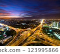 Aerial view of a highway junction 123995866