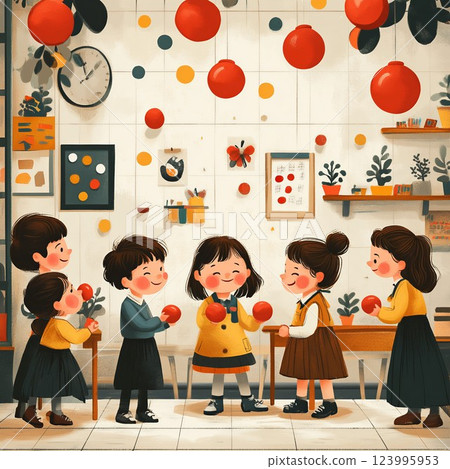 Red nose day in the Classroom Red nose day in the Classroom 123995953