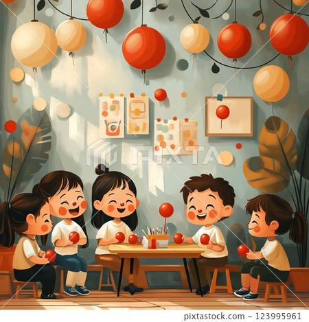 Red nose day in the Classroom Red nose day in the Classroom 123995961