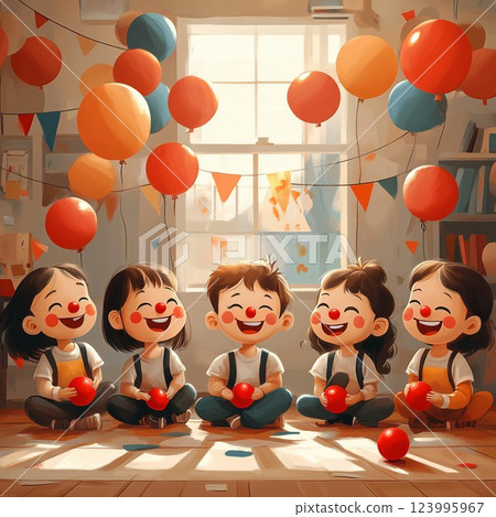 Red nose day in the Classroom Red nose day in the Classroom 123995967