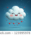 A cloud raining hearts 123995978