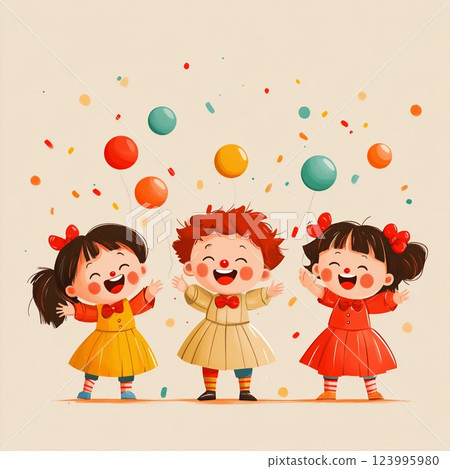 People celebrating Red Nose Day 123995980