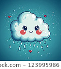 A cloud raining hearts 123995986