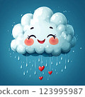 A cloud raining hearts 123995987