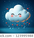 A cloud raining hearts 123995988
