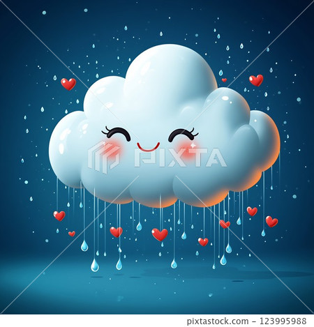 A cloud raining hearts A cloud raining hearts 123995988