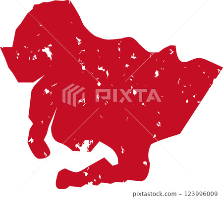 「愛知縣」地圖紅色印章，向量插圖 123996009