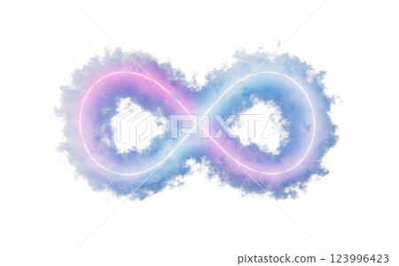 Isolated soft cloud with infinite symbol shape, 3d Isolated soft cloud with infinite symbol shape, 3d 123996423