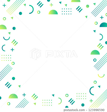 Geometric background pattern material - green, square Geometric background pattern material - green, square 123996590