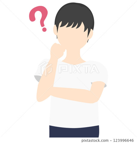 感到懷疑的一個人的插圖 123996646