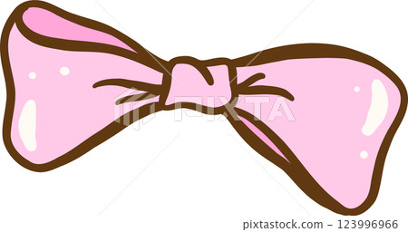 Pink Bow Tie Hand Drawn 123996966