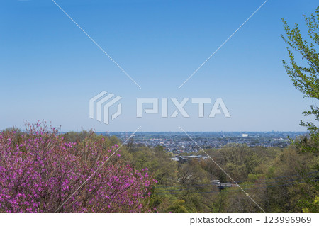 Monomiyama Park: View of the Kanto Plain from a high vantage point / Higashimatsuyama City, Saitama Prefecture Monomiyama Park: View of the Kanto Plain from a high vantage point / Higashimatsuyama City, Saitama Prefecture 123996969
