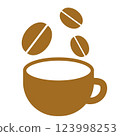 Coffee beans and coffee simple icon 123998253