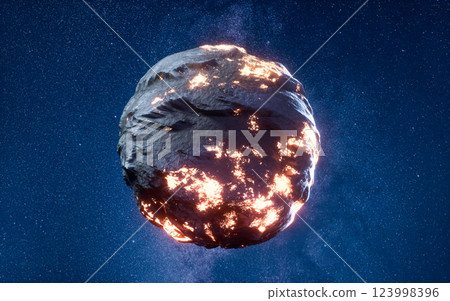 Planet in the outer space, 3d rendering. Planet in the outer space, 3d rendering. 123998396