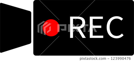Video camera icon with REC text 123998476