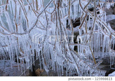 Lake Biwa and Spray Ice Lake Biwa and Spray Ice 123998613