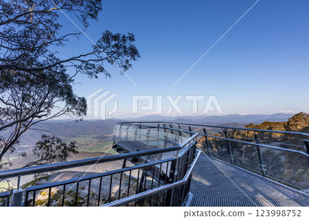 Scenic alpine outback view from Bents Lookout points at Mount Buffalo National park, Victoria Australia Scenic alpine outback view from Bents Lookout points at Mount Buffalo National park, Victoria Australia 123998752