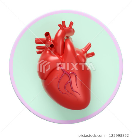 3d heart human realistic icon isolated. 3d illustration render 123998832