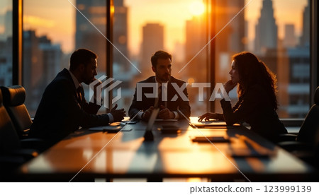 黃昏時的高階主管會議 [生成式人工智慧] 123999139