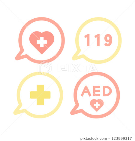 AED icon illustration set 123999317