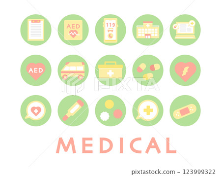 Medical icon illustration set 123999322
