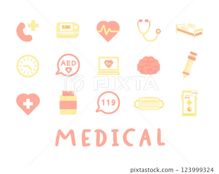 Medical icon illustration set 123999324