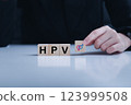 HPV (Human Papillomavirus) can be spread in many ways, but it is most commonly spread through sexual contact. cervical cancer. Woman health concept. 123999508