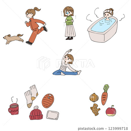 氣候暖化和婦女的插圖集 氣候暖化和婦女的插圖集 123999718