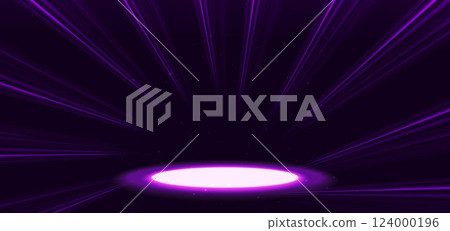 Scene purple glowing with podium glowing neon lights in futuristic. Scene purple glowing with podium glowing neon lights in futuristic. 124000196