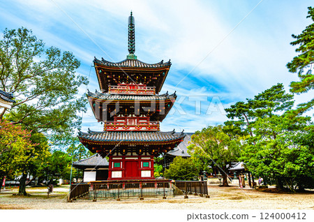 [New Saigoku Pilgrimage] 27th stop: Kakurinji Temple, Three-story Pagoda in Early Autumn 1, Kakogawa City, Hyogo Prefecture 124000412