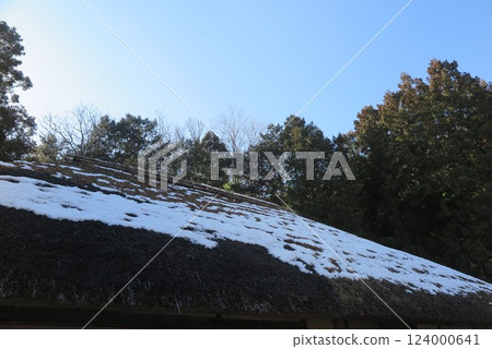 Snow on a thatched roof 4 Snow on a thatched roof 4 124000641