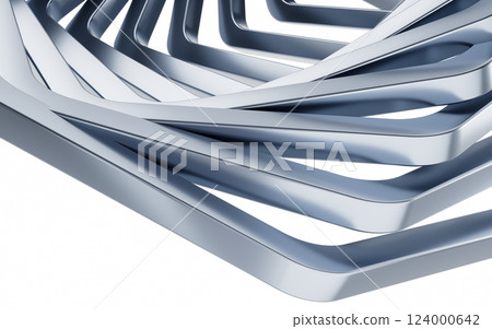 Metal frame with hexagonal shape, 3d rendering. 124000642