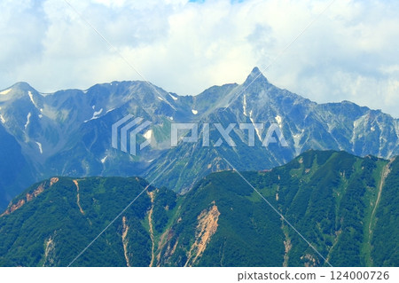 Summer view of Mt. Yari from Mt. Jonen 124000726