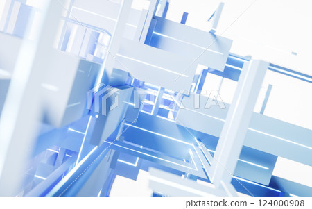 Abstract geometry line structure, 3d rendering. 124000908
