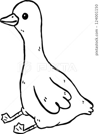 Cute Silly Goose Outline Funny Sitting Cartoon Hand Drawn Doodle Cute Silly Goose Outline Funny Sitting Cartoon Hand Drawn Doodle 124001150