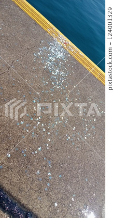 將魚鱗衝入海中 124001329