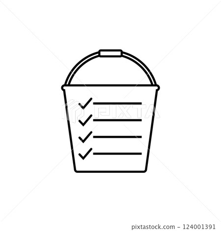 Bucket list icon. Vector illustration on white background. 124001391