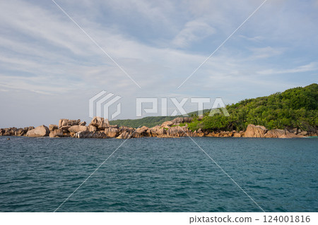 La Digue Island from the harbor La Digue Island from the harbor 124001816