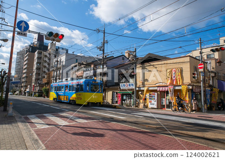 tram stop at station by Osaka Sumiyoshi Taisha Grand Shrine 124002621